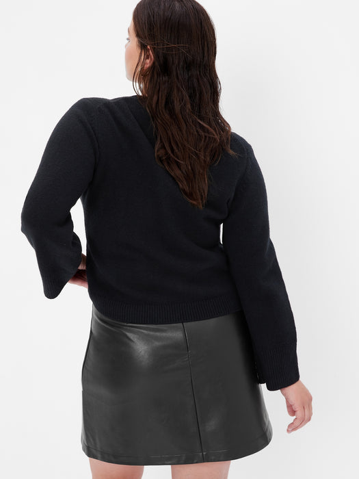 Faux-Leather Mini Skirt - black