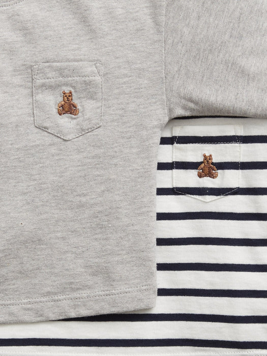 Baby 100% Organic Cotton Pocket T-Shirt (2-Pack) - new off white