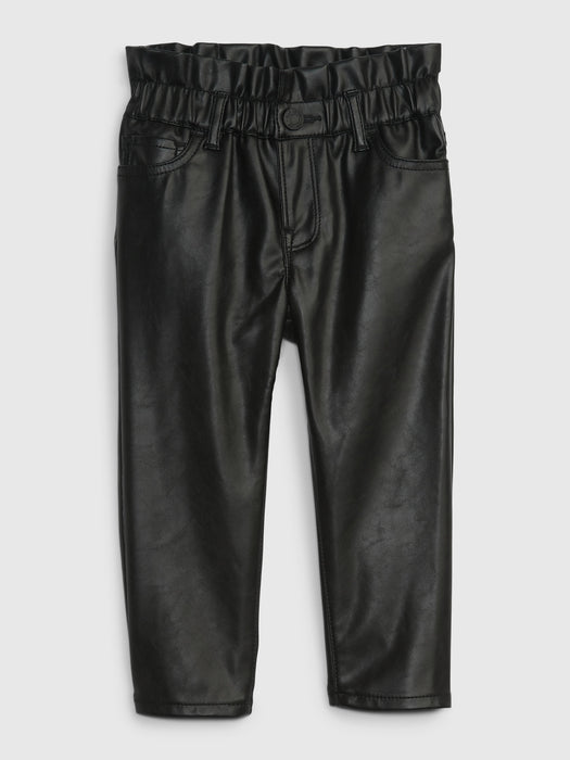 Toddler Faux-Leather Just Like Mom Pants - black