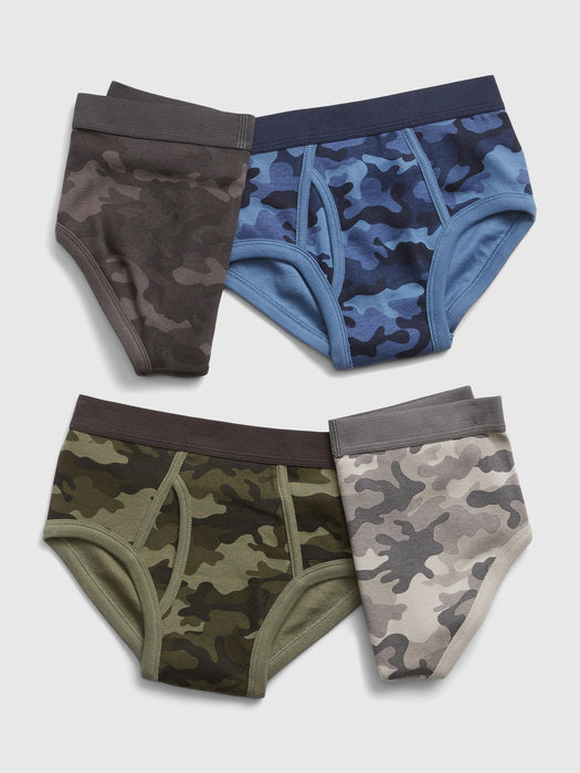 Kids 100% Organic Cotton Camo Briefs (4-Pack)