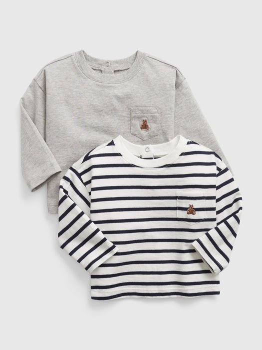 Baby 100% Organic Cotton Pocket T-Shirt (2-Pack) - new off white