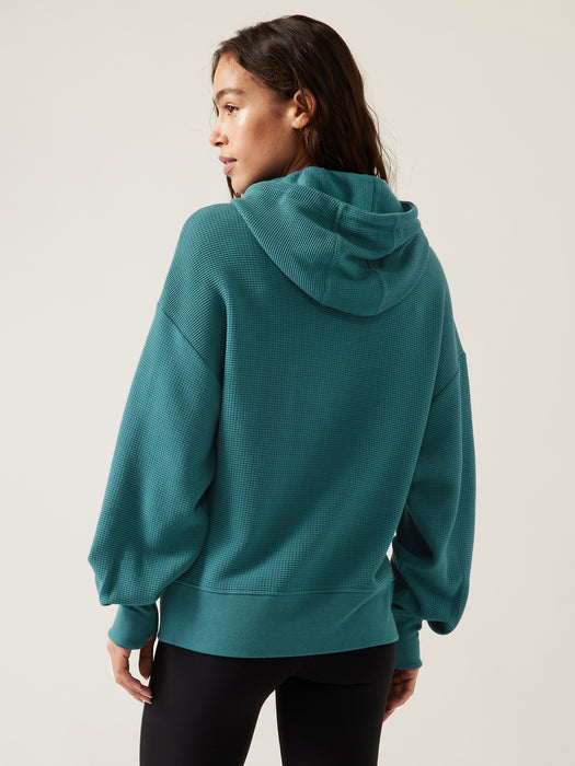 Balance Waffle Hoodie Sweatshirt - Borealis Green