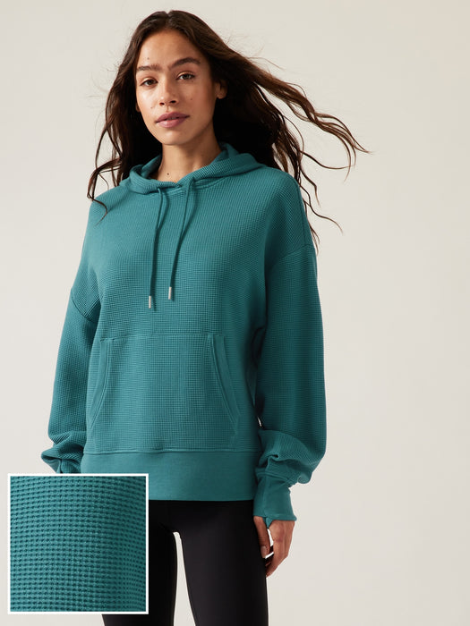 Balance Waffle Hoodie Sweatshirt - Borealis Green