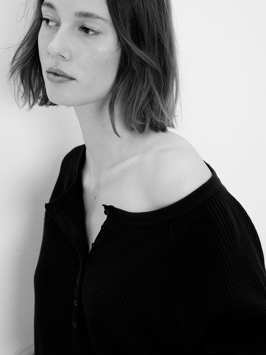 Waffle Raglan Henley T-Shirt