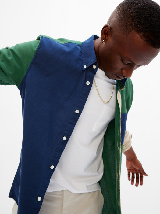 Colorblock Classic Oxford Shirt with In-Conversion Cotton