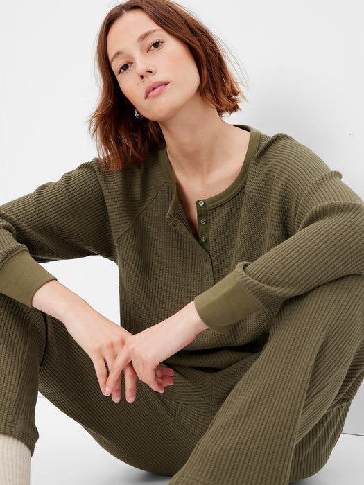 Waffle Raglan Henley T-Shirt