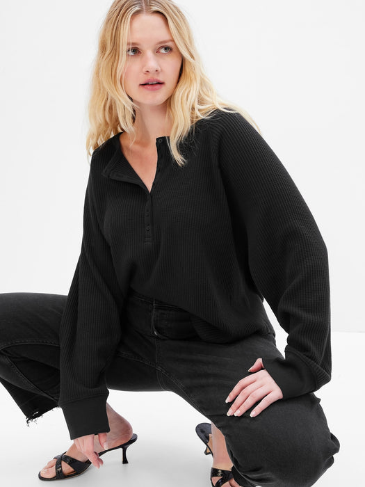 Waffle Raglan Henley T-Shirt