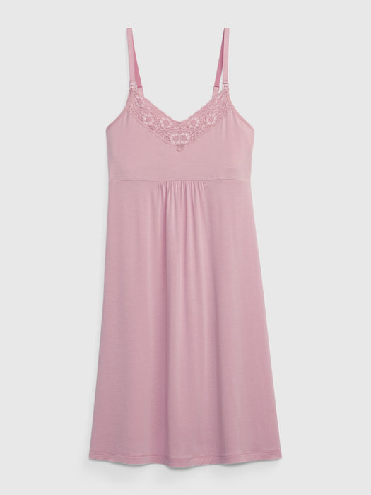 Maternity Modal Nursing PJ Dress - cavan rose pink