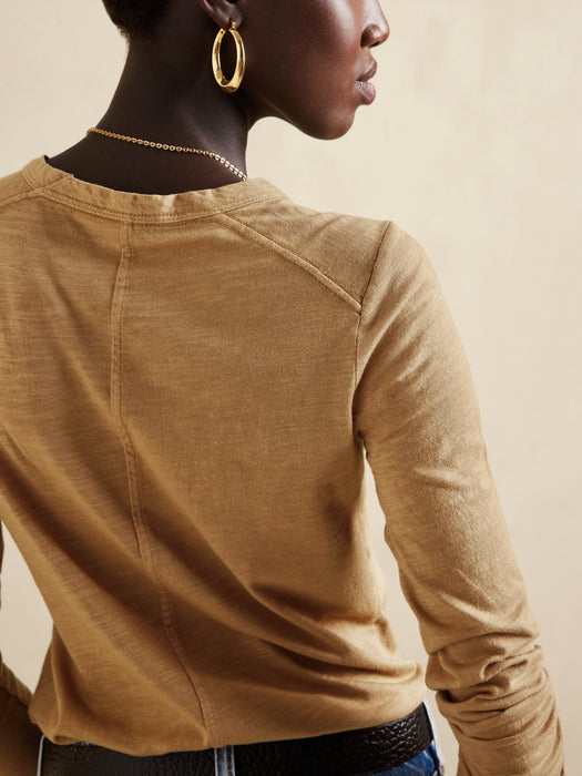 Slub Long-Sleeve T-Shirt - Whiskey Brown