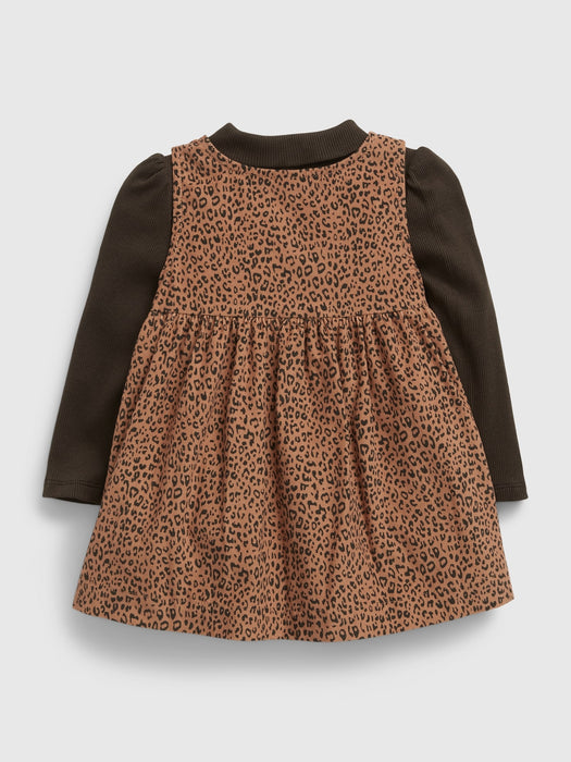 Baby Corduroy Dress Set - brown noir