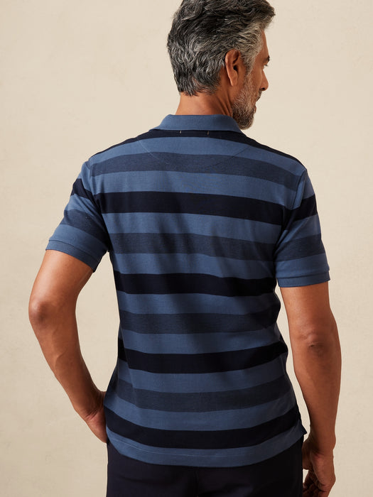 Luxury-Touch Performance Polo - Crescent Navy