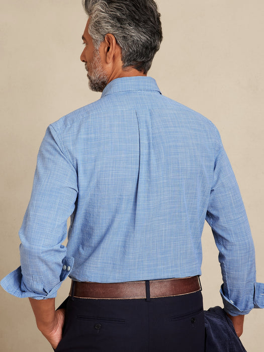 Untucked Plaid Shirt - Blue Plaid