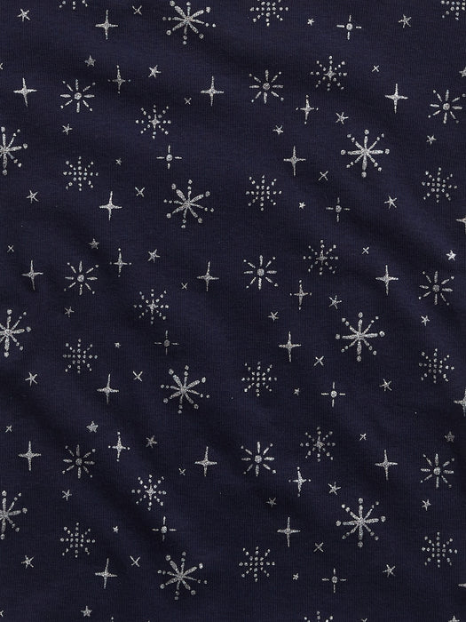 babyGap 100% Organic Cotton Snowflake PJ Set - dark night blue