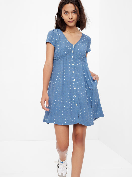 Teen LENZING&#153 ECOVERO&#153 Button-Front Dress