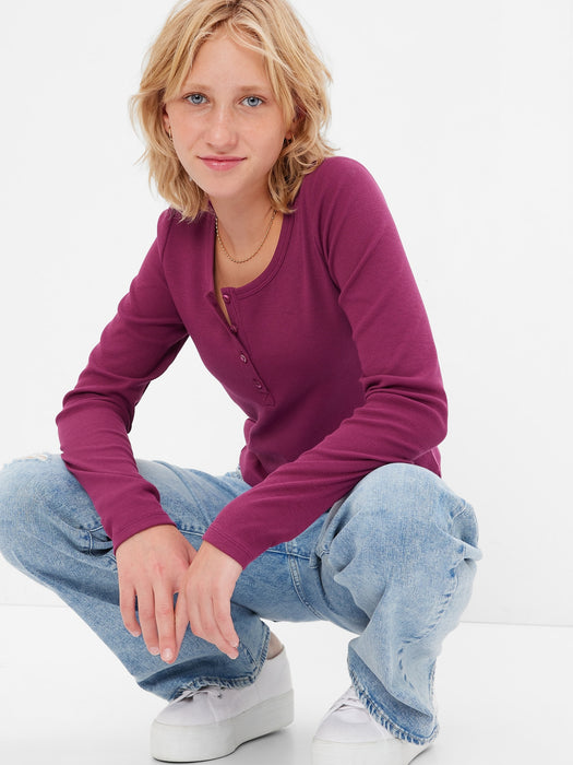 Teen Rib Henley T-Shirt