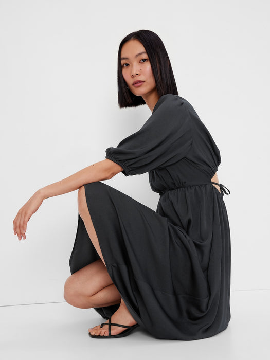 Blouson Cutout Maxi Dress