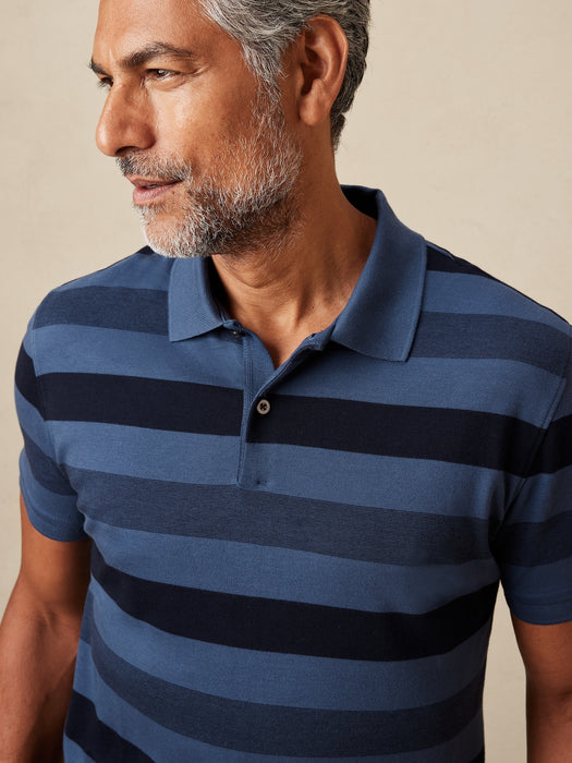 Luxury-Touch Performance Polo - Crescent Navy
