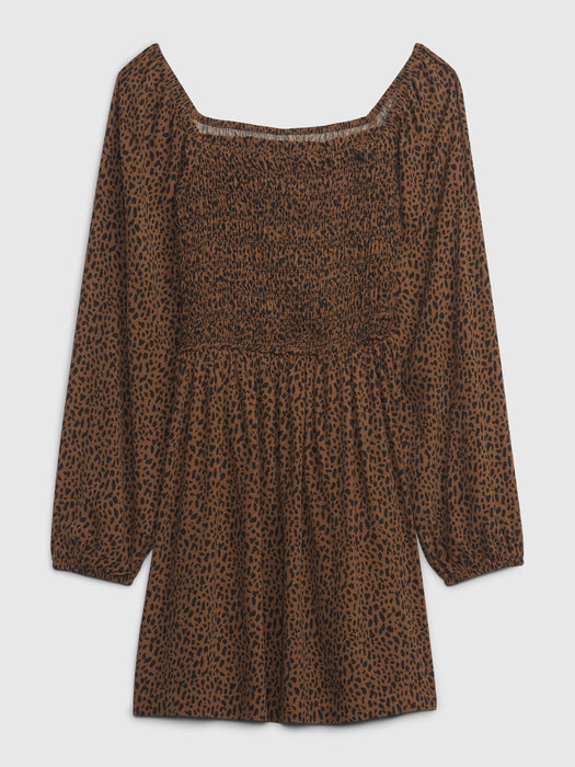 Teen LENZING&#153 ECOVERO&#153 Smocked Dress - animal print