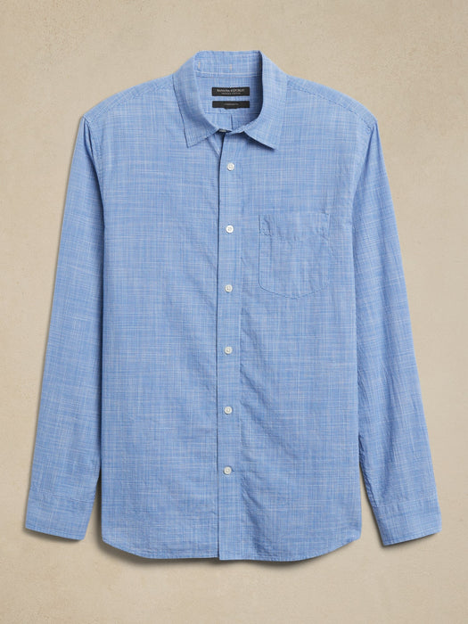Untucked Plaid Shirt - Blue Plaid
