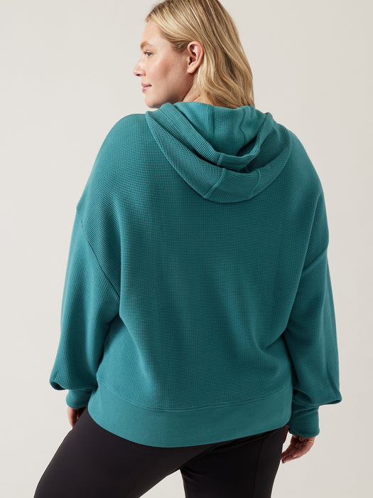 Balance Waffle Hoodie Sweatshirt - Borealis Green