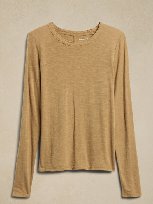 Slub Long-Sleeve T-Shirt - Whiskey Brown