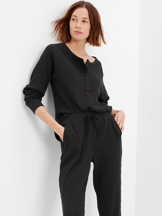 Waffle Raglan Henley T-Shirt