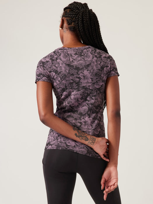 Momentum Seamless Tee - Mauve Floral