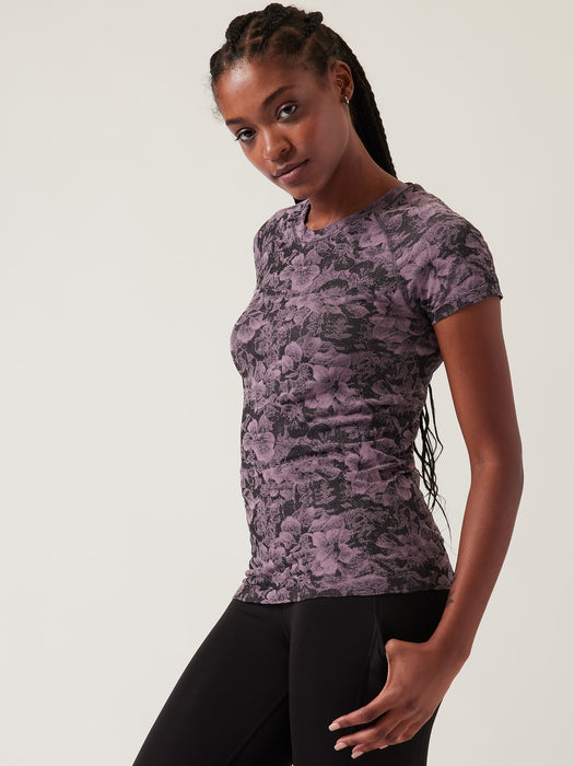 Momentum Seamless Tee - Mauve Floral