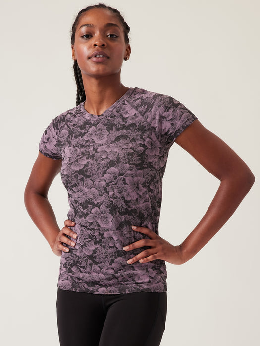 Momentum Seamless Tee - Mauve Floral