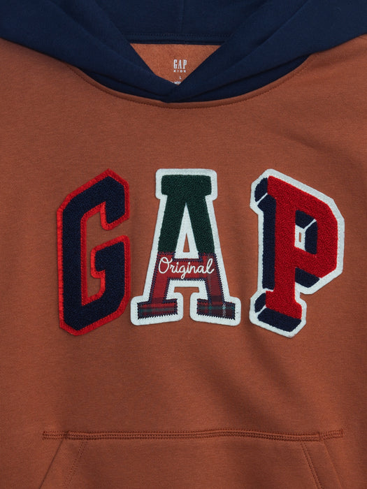 Kids Colorblock Hoodie - tomato sauce