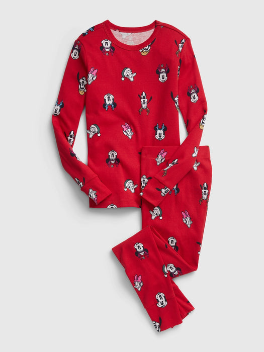 GapKids &#124 Disney 100% Organic Cotton Festive Mickey Mouse PJ Set - modern red