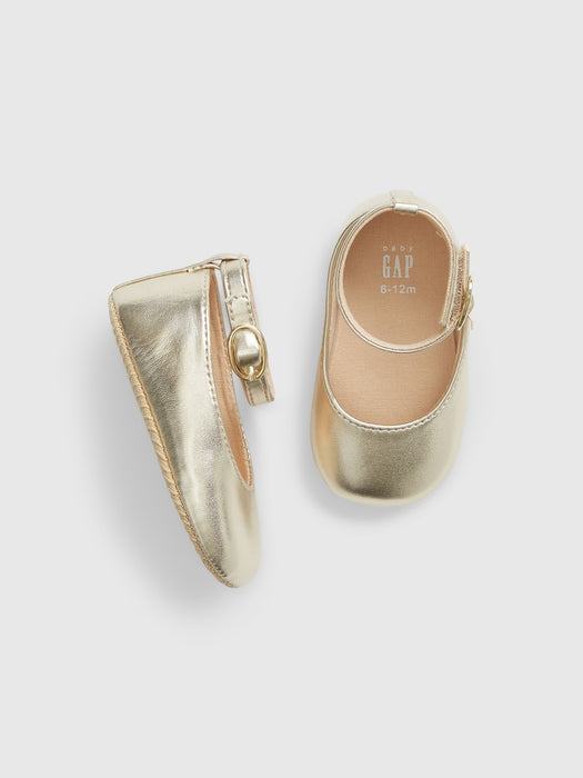 Baby Metallic Ballet Slippers - metallic gold