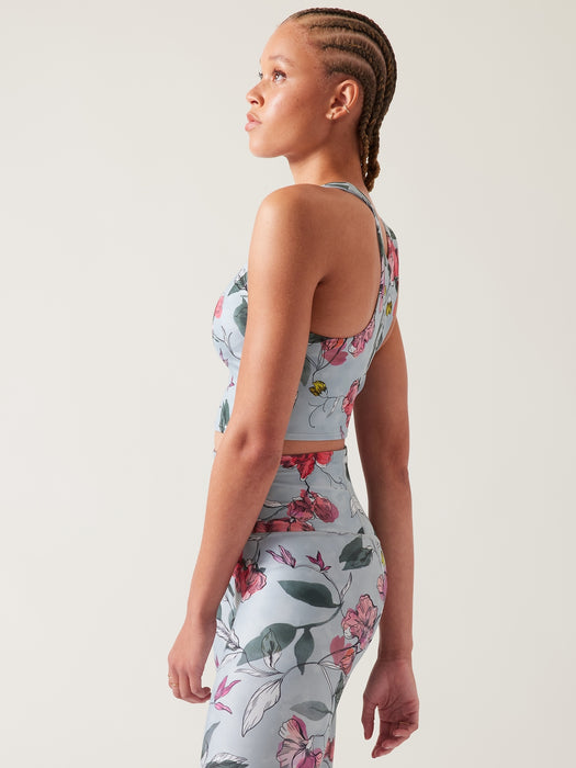 Conscious Crop Bra A&#45C - Iris Floral Grey