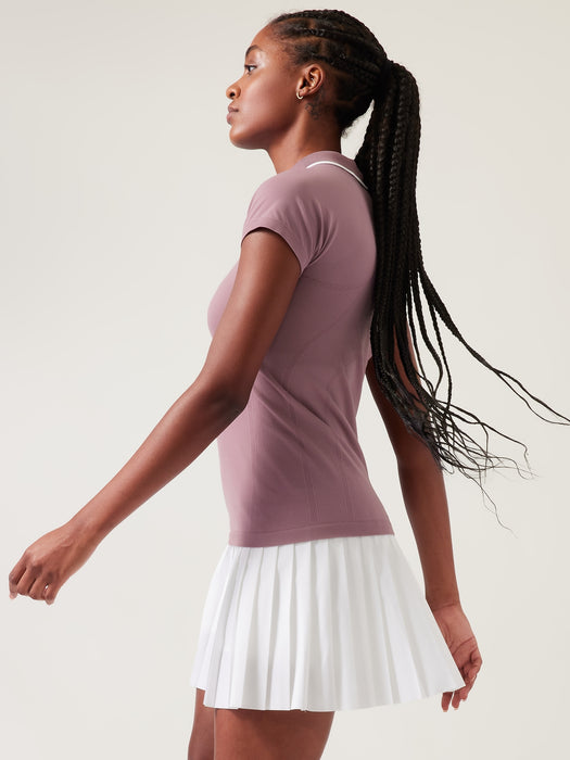 Momentum Seamless Polo Tee - Sugarplum Mauve