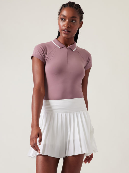Momentum Seamless Polo Tee - Sugarplum Mauve