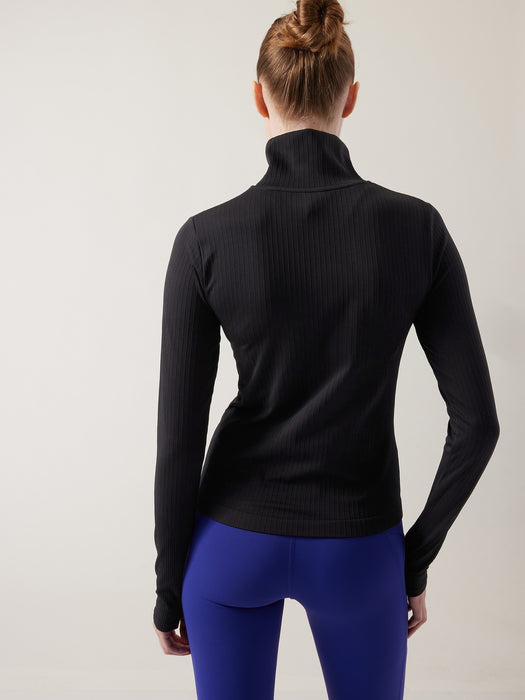 Flurry Seamless Henley - Black