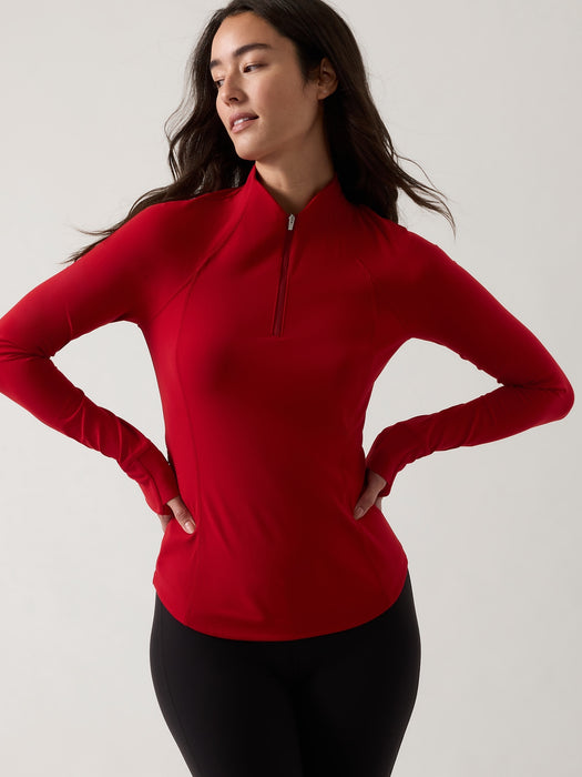 Salutation Half Zip - Candy Red