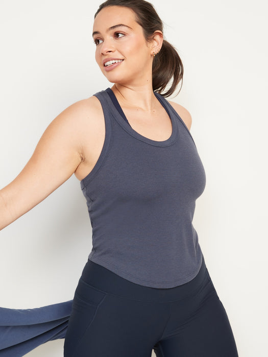 UltraLite Rib-Knit Cropped Tank Tops 3-Pack for Women - Multi