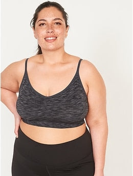 Light Support Seamless Convertible Racerback Sports Bra for Women XS-4X