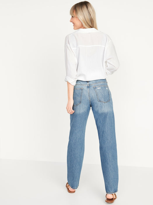 Original Loose Non-Stretch Gender-Neutral Ripped Jeans for Adults