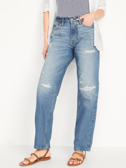 Original Loose Non-Stretch Gender-Neutral Ripped Jeans for Adults