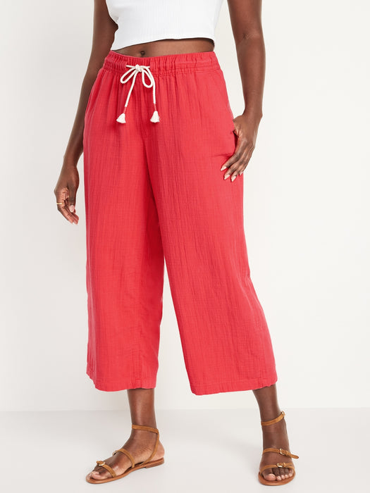 High-Waisted Textured Soft Pants for Women