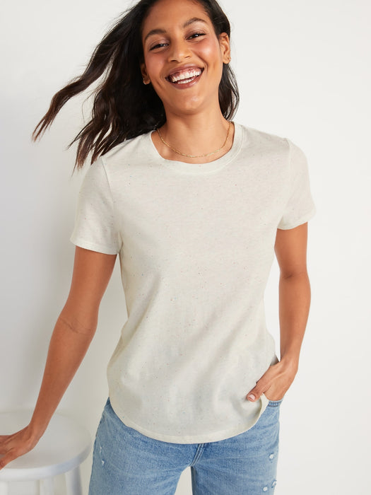 EveryWear Short-Sleeve Speckled T-Shirt for Women - White