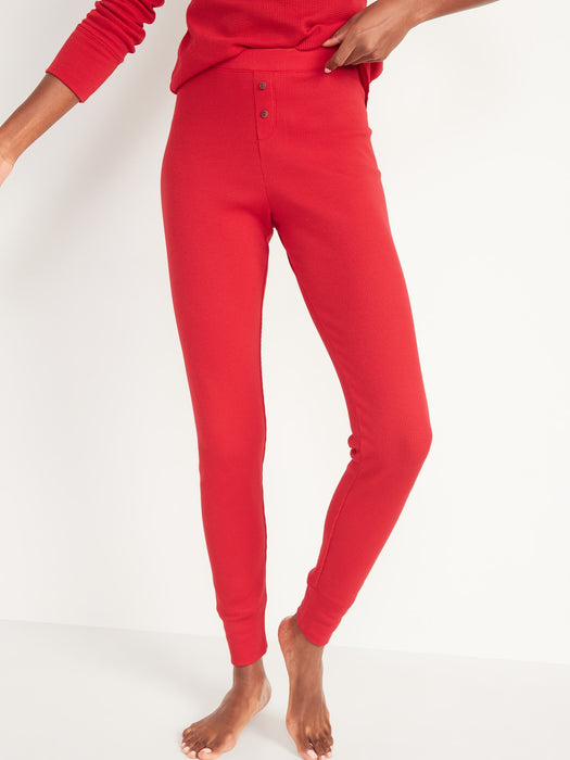 Matching Printed Thermal-Knit Pajama Leggings for Women