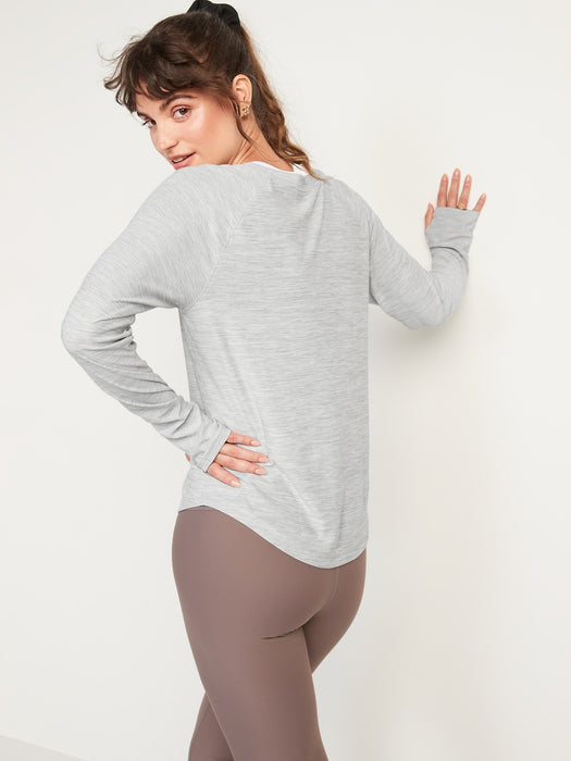 Long-Sleeve Breathe ON Slub-Knit T-Shirt for Women