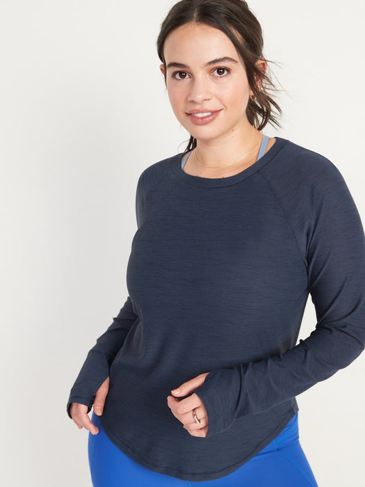 Long-Sleeve Breathe ON Slub-Knit T-Shirt for Women