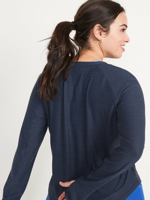 Long-Sleeve Breathe ON Slub-Knit T-Shirt for Women