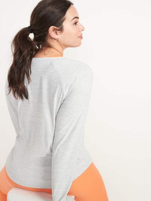 Long-Sleeve Breathe ON Slub-Knit T-Shirt for Women