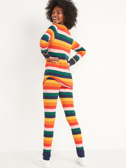 Matching Printed Thermal-Knit Pajama Leggings for Women - Multi