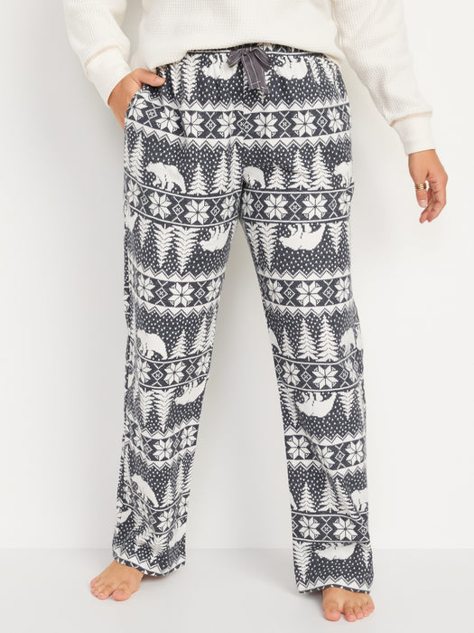 Printed Flannel Pajama Pants for Women - Multi